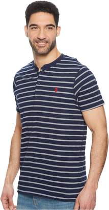 U.S. Polo Assn. Short Sleeve Henley Striped T-Shirt