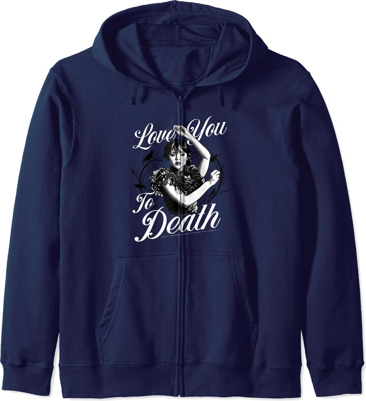 Wednesday Valentine's Day Love You To Death Zip Hoodie