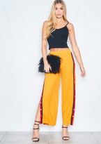 Thumbnail for your product : Ever New Neema Mustard Side Stripe Popper Trousers