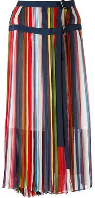 Sacai striped midi skirt - women - Polyester/Cupro - 3