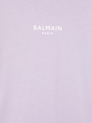 Balmain Kids logo-print crew neck T-shirt