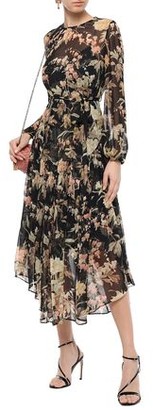 Zimmermann Asymmetric Belted Floral-print Silk-chiffon Midi Dress