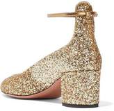 Thumbnail for your product : Aquazzura Alix Glittered Metallic Leather Mary Jane Pumps