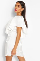 Thumbnail for your product : boohoo Woven Plunge Extreme Ruffle Mini Dress