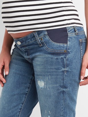 Gap Maternity Inset Panel Repaired Girlfriend Jeans