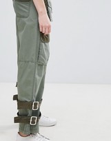 Thumbnail for your product : ASOS DESIGN zip detail combat trousers