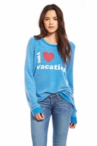 Thumbnail for your product : Chaser LA I Heart Vacation Long Sleeve Panel Tee in Pool