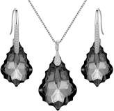 Thumbnail for your product : Swarovski EleQueen 925 Sterling Silver CZ Baroque Drop Pendant Necklace Dangle Earrings Set Adorned with Crystals