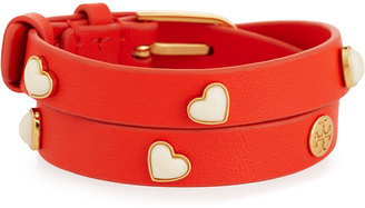 Tory Burch Amore Heart Leather Wrap Bracelet