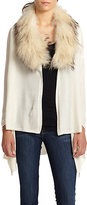 Thumbnail for your product : Alice + Olivia Izzy Fur-Collar Cascade Cardigan