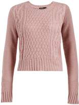 Thumbnail for your product : boohoo Nep Yarn Cable Crop Sweater