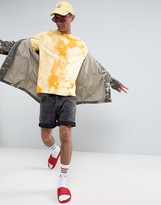 Thumbnail for your product : Obey Bleach Long Sleeve T-Shirt With Chest Logo In Yellow