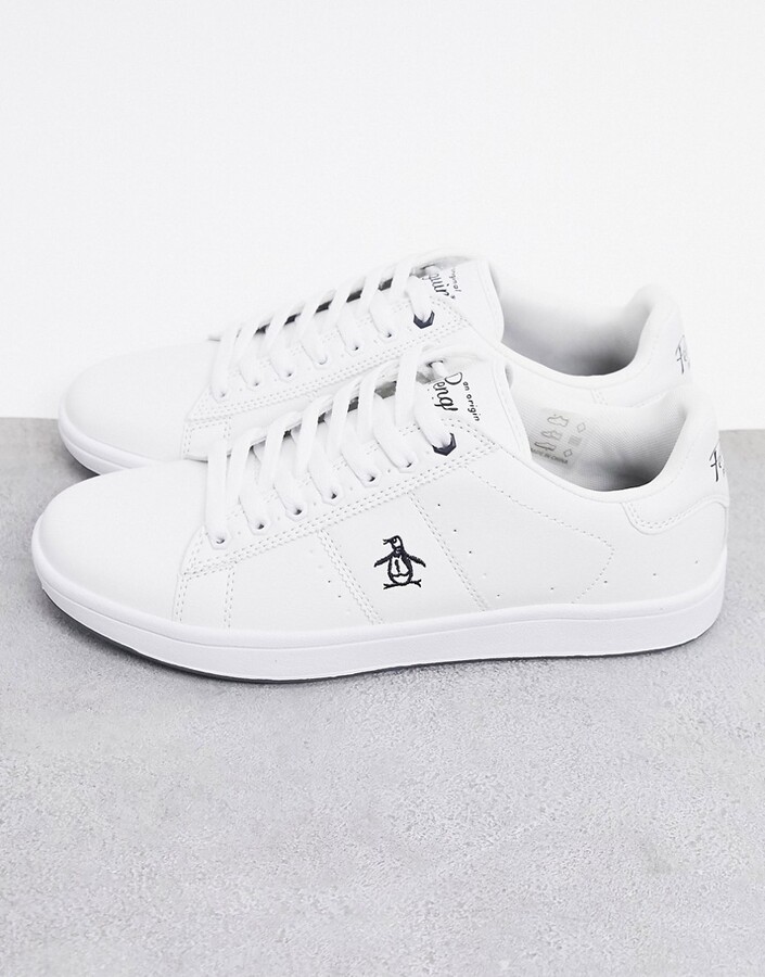 Original Penguin steadman lace up trainers in white - ShopStyle ...