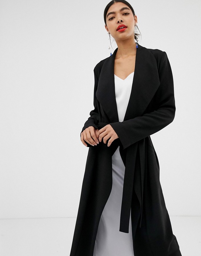 black waterfall duster jacket
