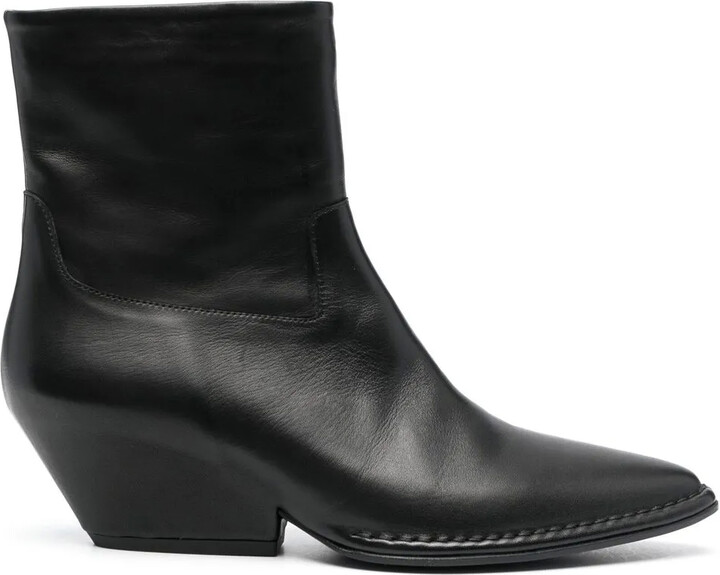 Del Carlo Cuban-Heel Pointed Ankle Boots