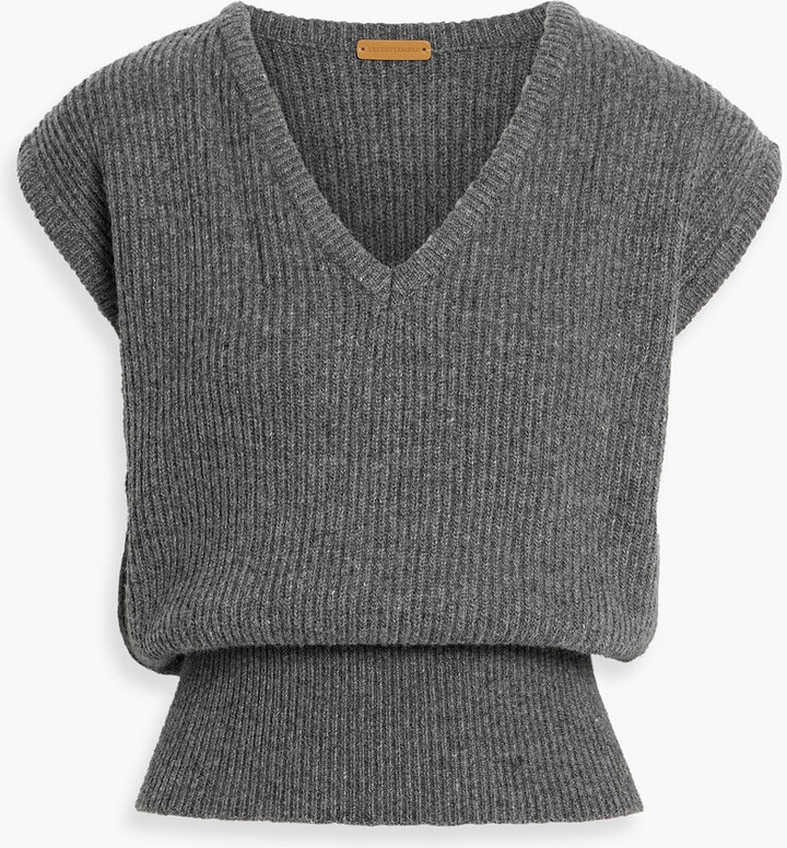 Ribbed wool-blend vest