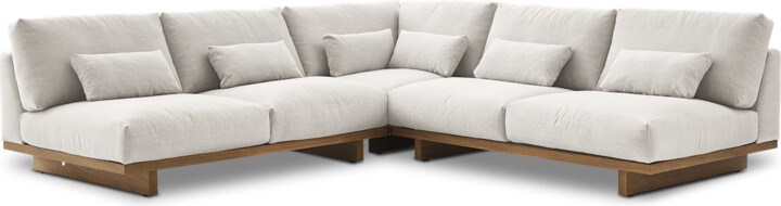 Castlery Performance Fabric Armless L-Shaped Sectional Sofa with Removable Covers - Grey