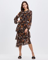 Thumbnail for your product : Atmos & Here Atmos&Here - Women's Black Midi Dresses - Charlise Long Sleeve Dress - Size 10 at The Iconic