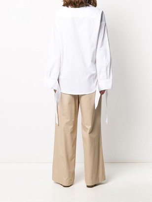 Jejia Slit-Sleeved Contrast Bib Shirt