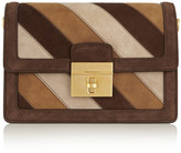 Thumbnail for your product : Dolce & Gabbana Striped suede shoulder bag