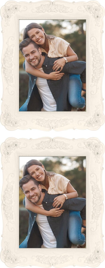 Unique Bargains Vintage Picture Frame Elegant Photo Frames for Tabletop Display White 4x6" White 6x8/5x7