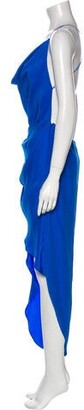 HANEY Silk Long Dress Blue