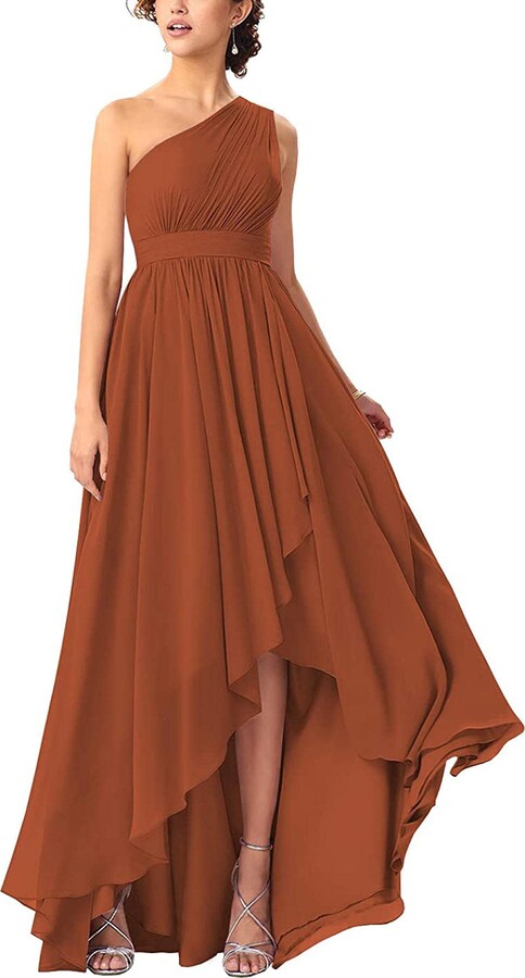 Botong A-Line One Shoulder Chiffon Bridesmaid Dress Wedding Party Gown