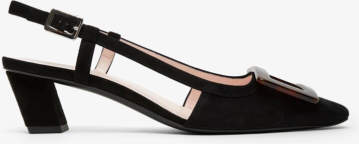 Roger Vivier Belle Vivier black turtle sling backs