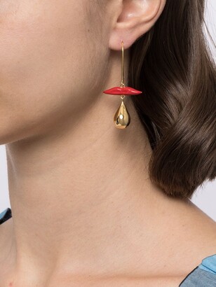 Eshvi Lips-Charm Hanging Earrings