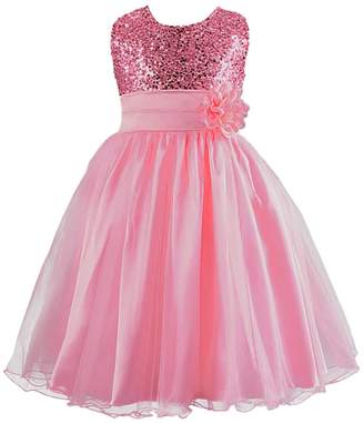 FREE FISHER Flower Girls Dress for Wedding Party with Sequins 160