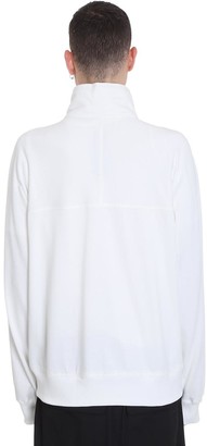 Rick Owens Zip Front Jogge Sweatshirt In White Cotton