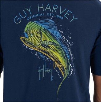 Guy Harvey Men's Scribble Mahi Short Sleeve T-Shirt - Estate Blue Small -  ShopStyle