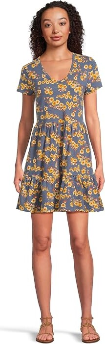 Toad&Co Marley Tiered Short Sleeve Dress Women's Clothing Blue