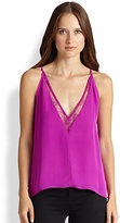Thumbnail for your product : Mason by Michelle Mason Lace-Trimmed Silk Tank