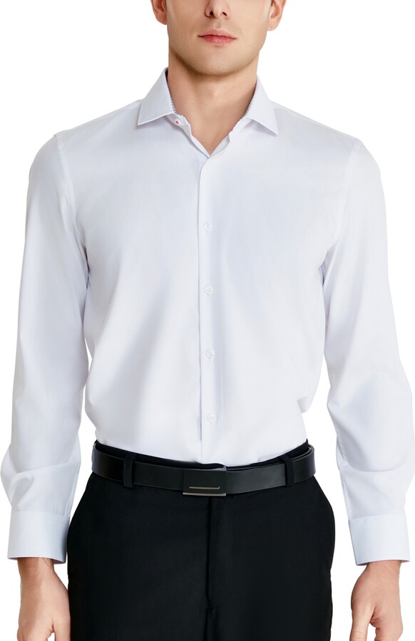 Tallia Men's Slim-Fit Solid Poplin Dress Shirt