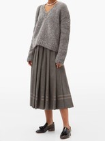 Thumbnail for your product : Zanini Pleated Wool-flannel Midi Skirt - Grey