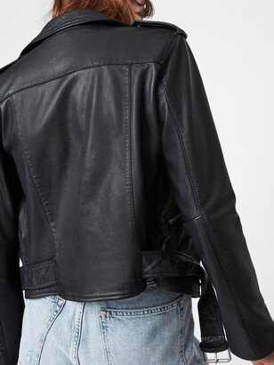 AllSaints Balfern Leather Biker Jacket Black