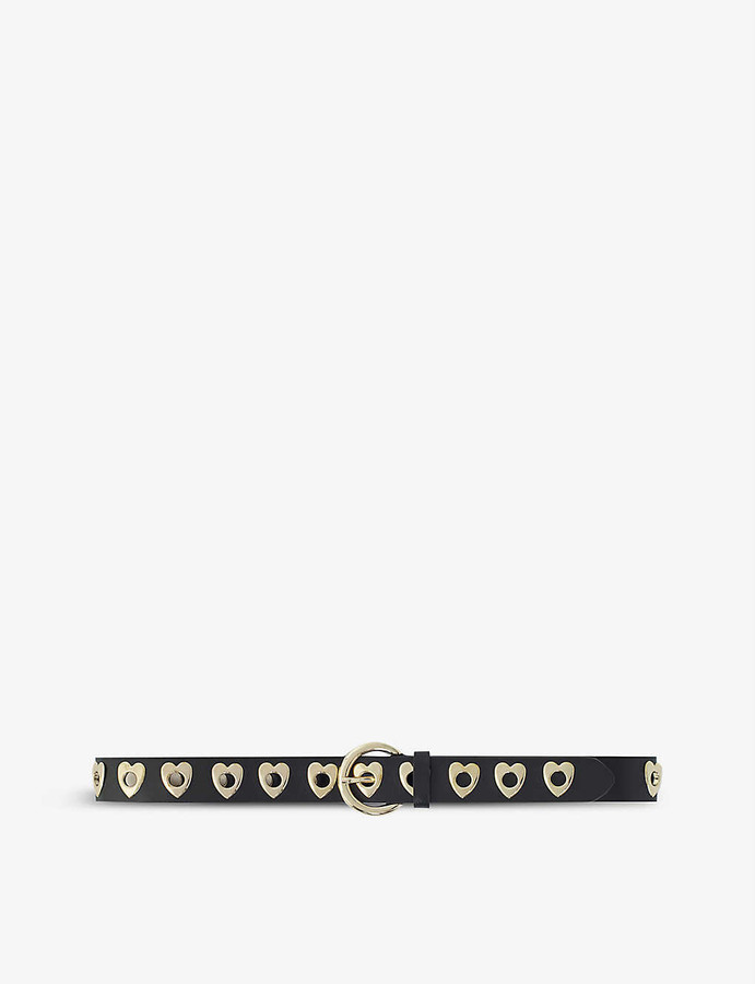 Maje Heart-embellished leather belt - ShopStyle