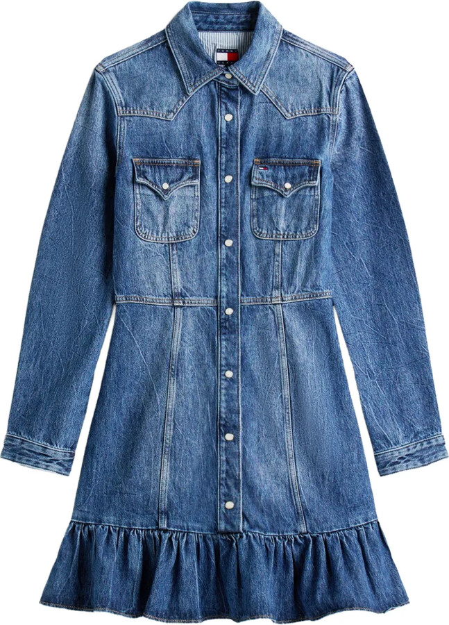Tommy Jeans Flounce Denim Mini Dress