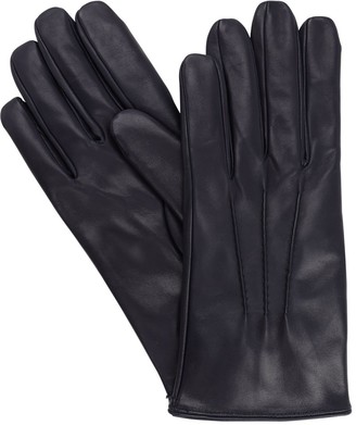 mens navy leather gloves