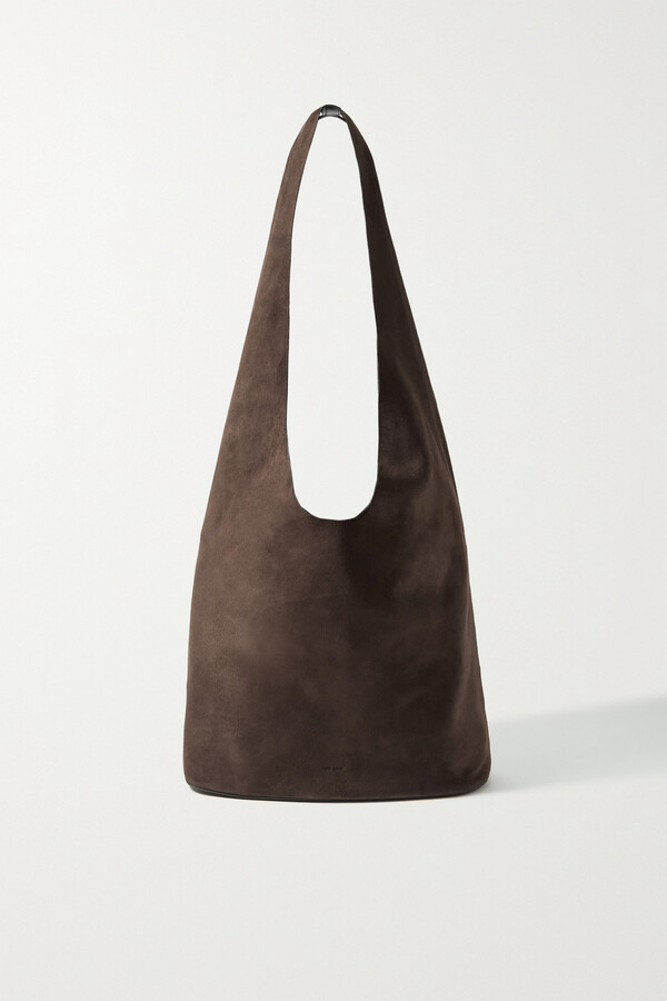 The Row Bindle Three Suede Shoulder Bag - Brown - ShopStyle