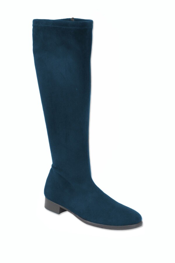 navy suede long boots
