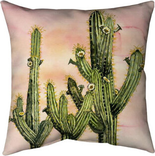 Begin Edition International Inc. Weberocereus Cactus Indoor / Outdoor Floral Square Throw Pillow Cover