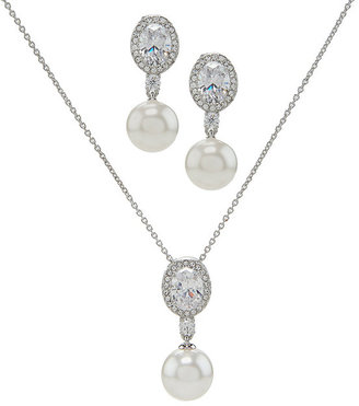 Nadri Boxed Pearl Pendant Necklace & Earring Set