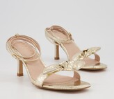 Thumbnail for your product : Office Membership Bow Stiletto Heels Gold Snake