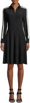 Thumbnail for your product : Norma Kamali Side-Stripe Long-Sleeve Shirt Dress