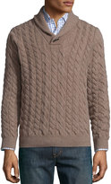 Thumbnail for your product : Neiman Marcus Cable-Knit Cashmere Pullover Sweater, Tan