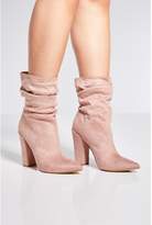 Thumbnail for your product : Quiz Blush Pink Faux Suede Slouch Ankle Boots
