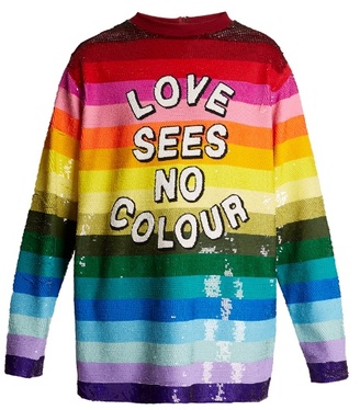 Ashish Love Sees No Colour sequin-embellished silk top