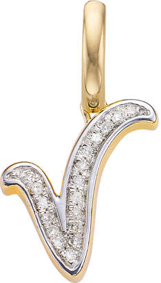 Monica Vinader Women's Gold Alphabet 18ct Gold-Vermeil And Diamond Pendant